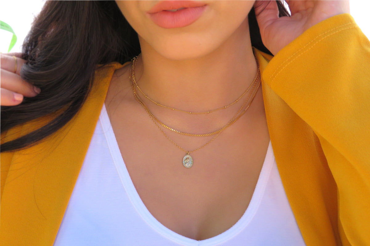 Dainty Gold Box Chain Necklace
