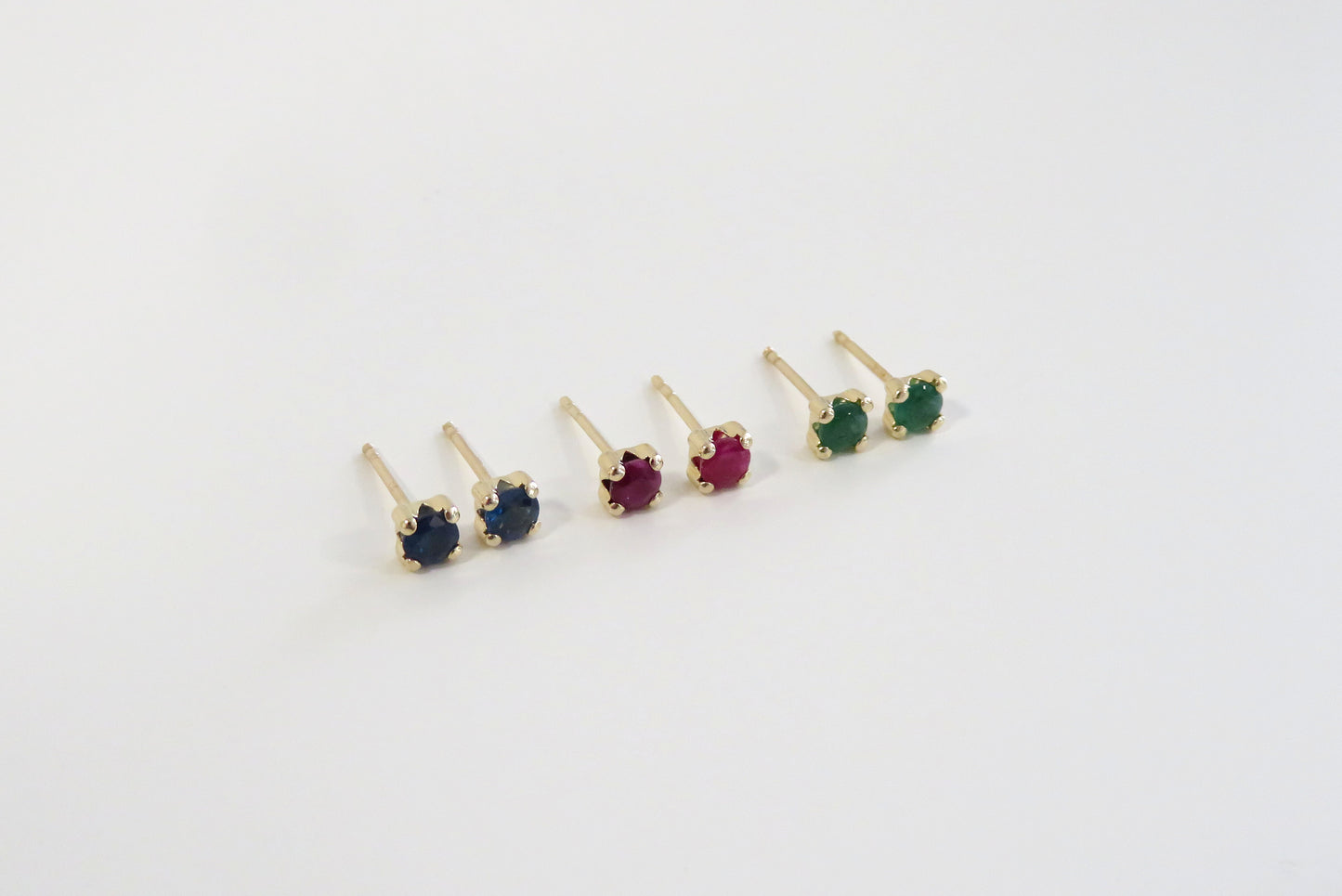 14k Yellow Gold - Gemstone Studs