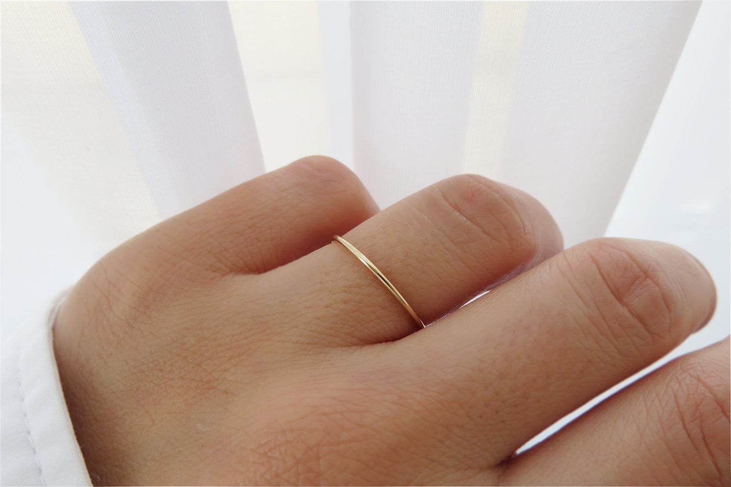 14k Yellow Gold - Thin Gold Band 1mm