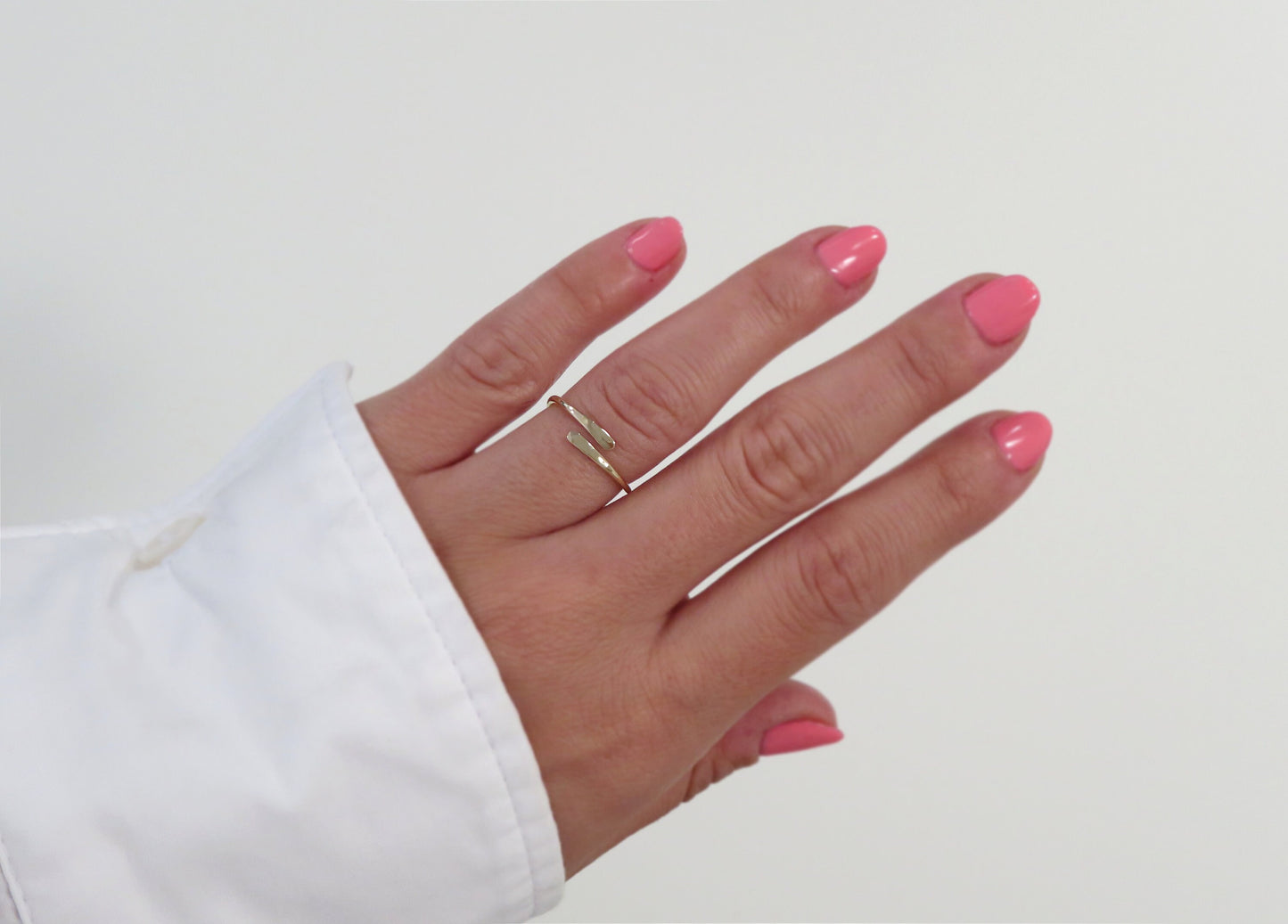 14k Yellow Gold - Hammered Wrap Ring