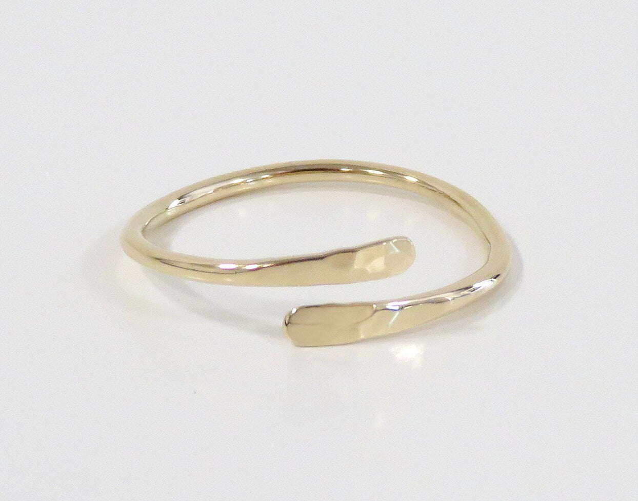 14k Yellow Gold - Hammered Wrap Ring