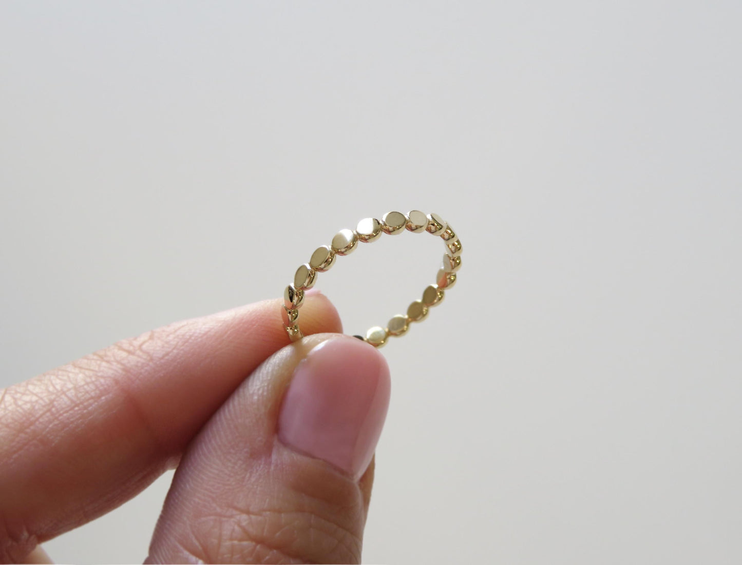 14k Yellow Gold - Flat Bead Ring