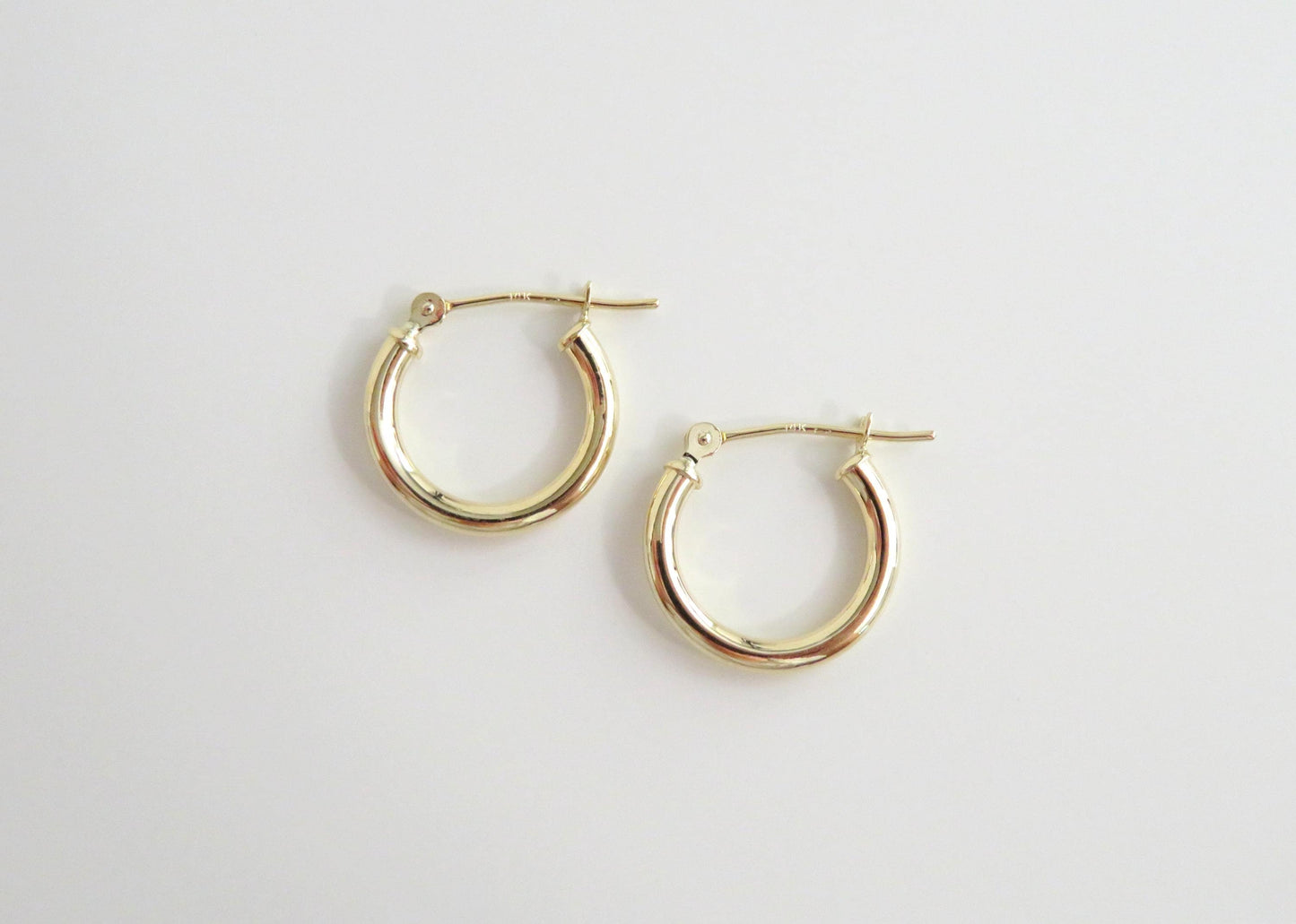 14k Yellow Gold Hoops - Medium Hoops