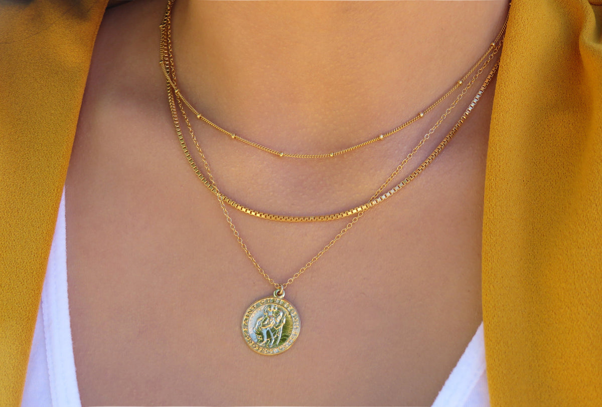 Dainty Gold Box Chain Necklace