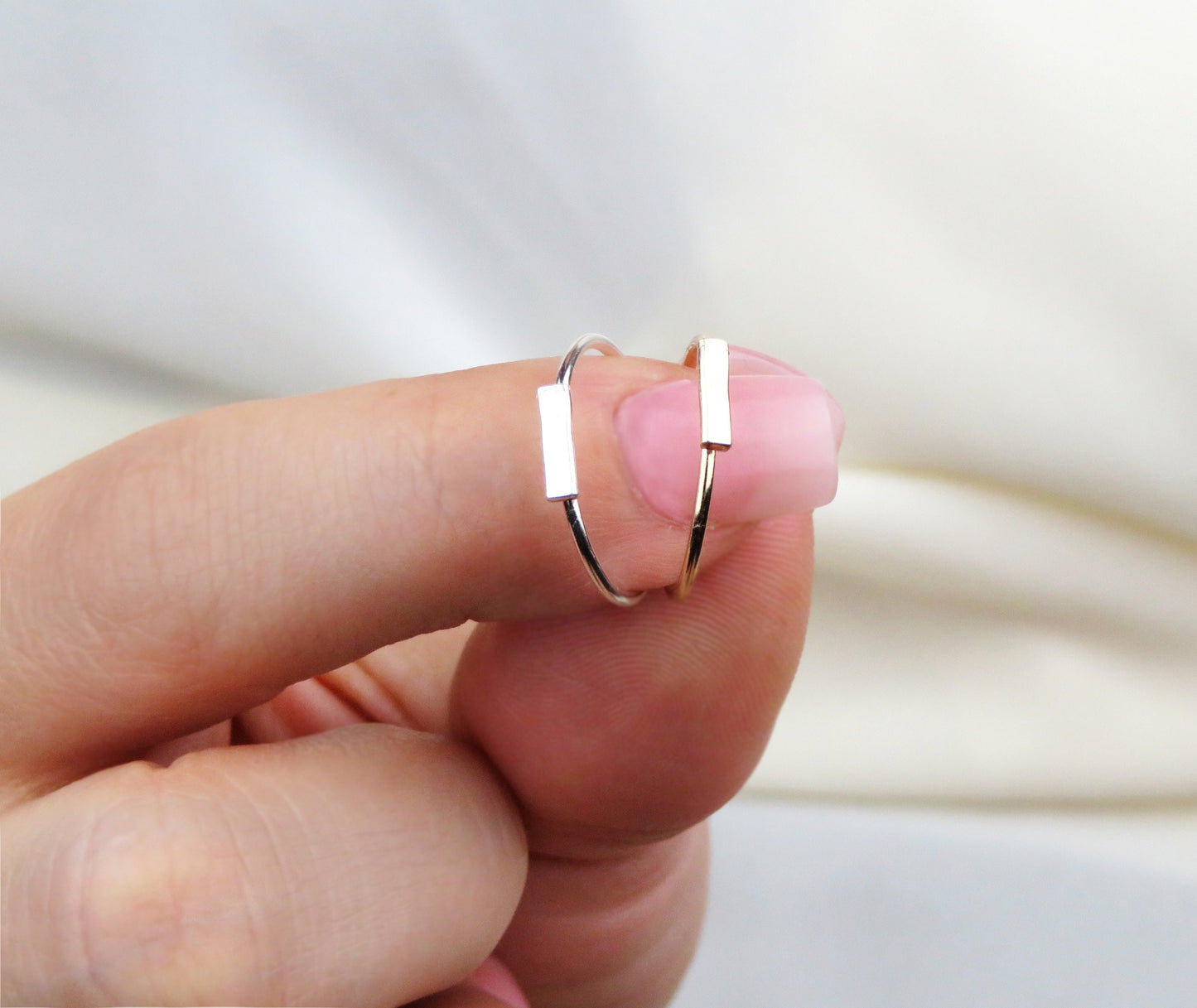 Dainty Bar Ring - 14k Gold Filled or Sterling Silver