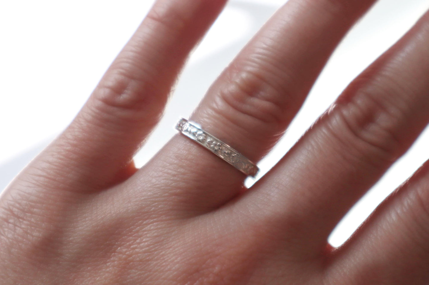 Sterling Silver Floral Ring 3mm Garden Inspired