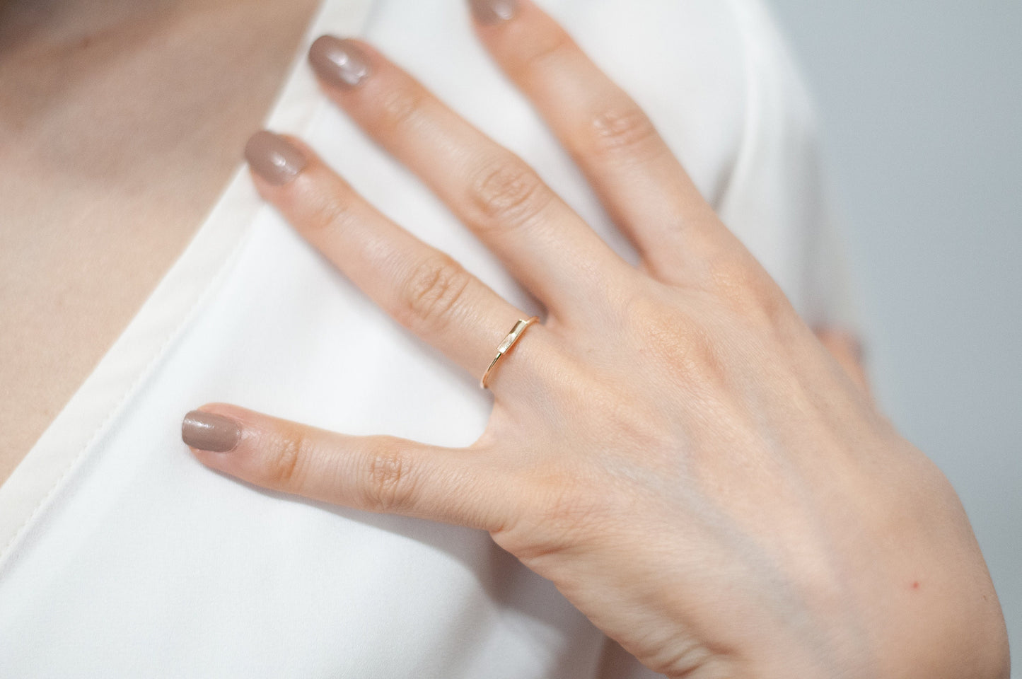 Dainty Bar Ring - 14k Gold Filled or Sterling Silver