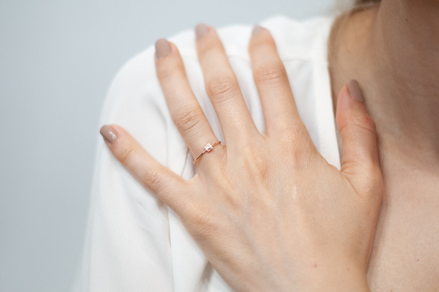 Dainty Square Stacking Ring