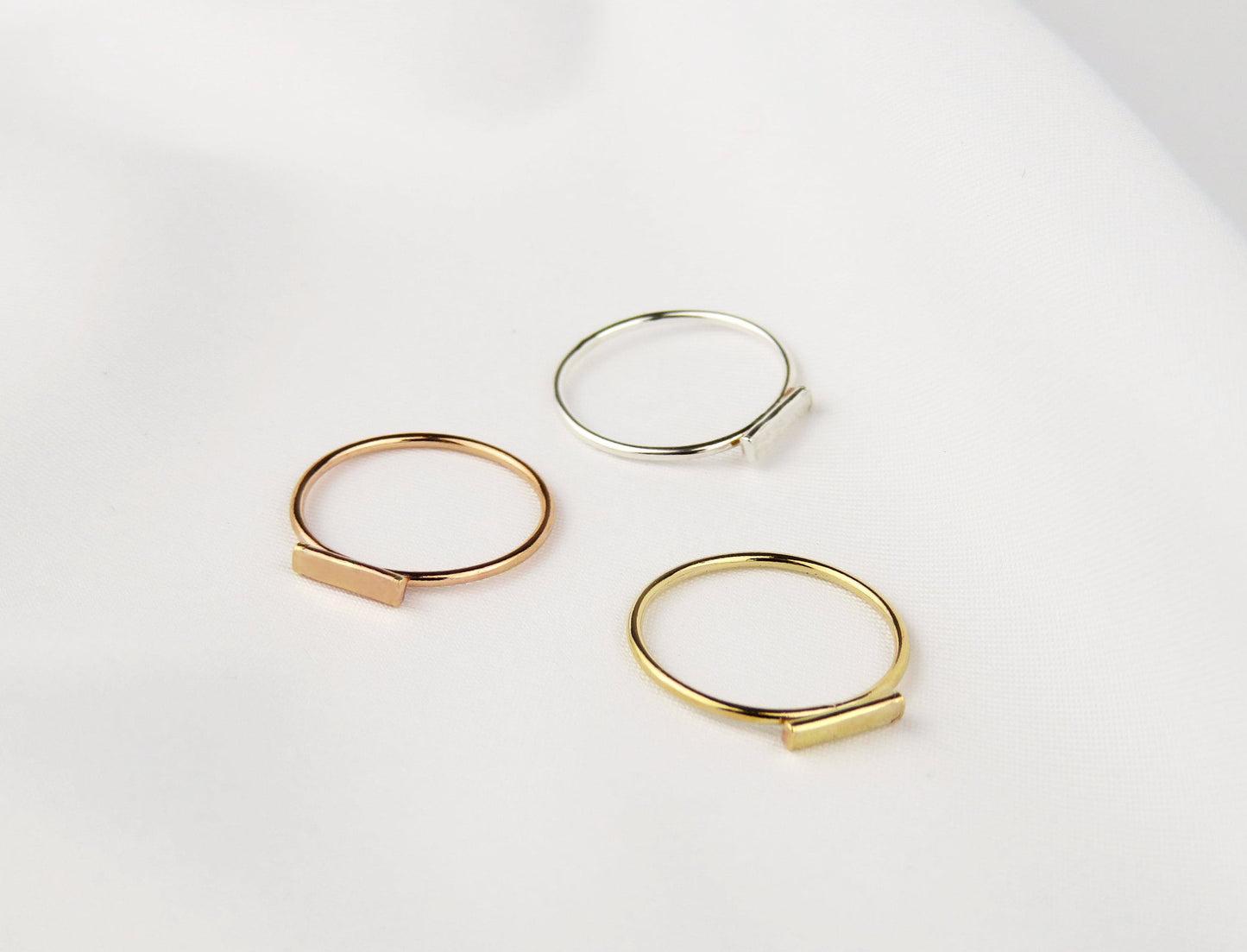 Dainty Bar Ring - 14k Gold Filled or Sterling Silver