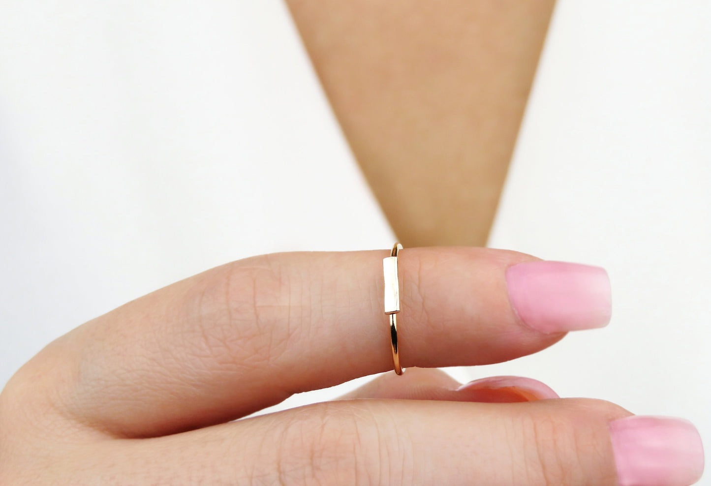Dainty Bar Ring - 14k Gold Filled or Sterling Silver