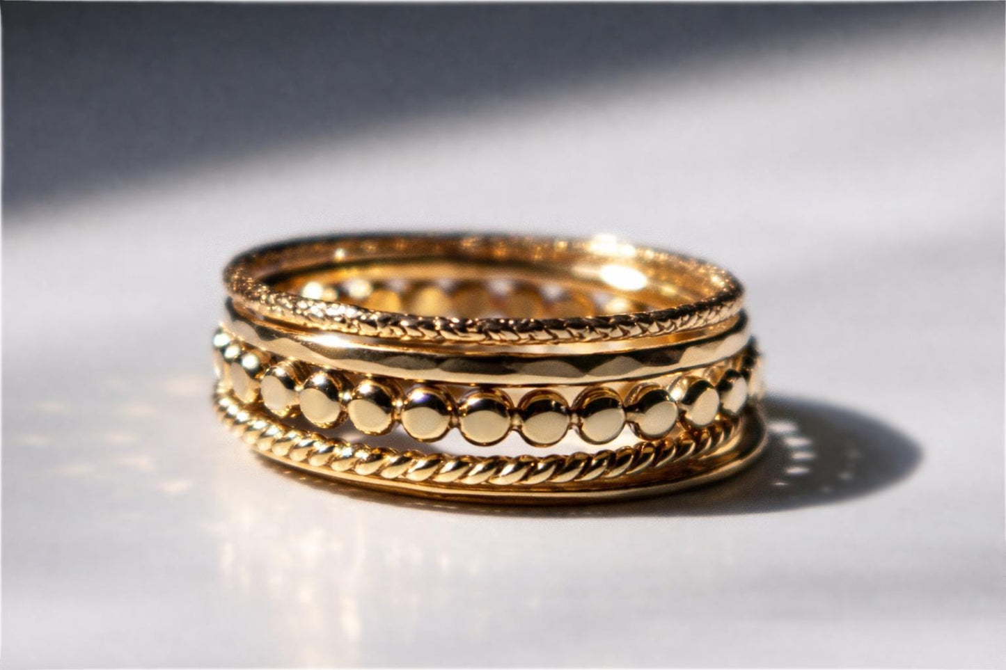 Stacking Ring Set of 5 - 14k Gold Filled or Sterling Silver