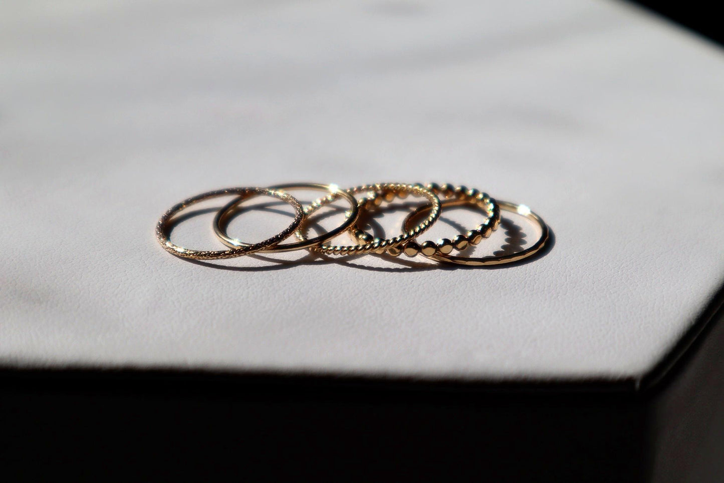 Stacking Ring Set of 5 - 14k Gold Filled or Sterling Silver
