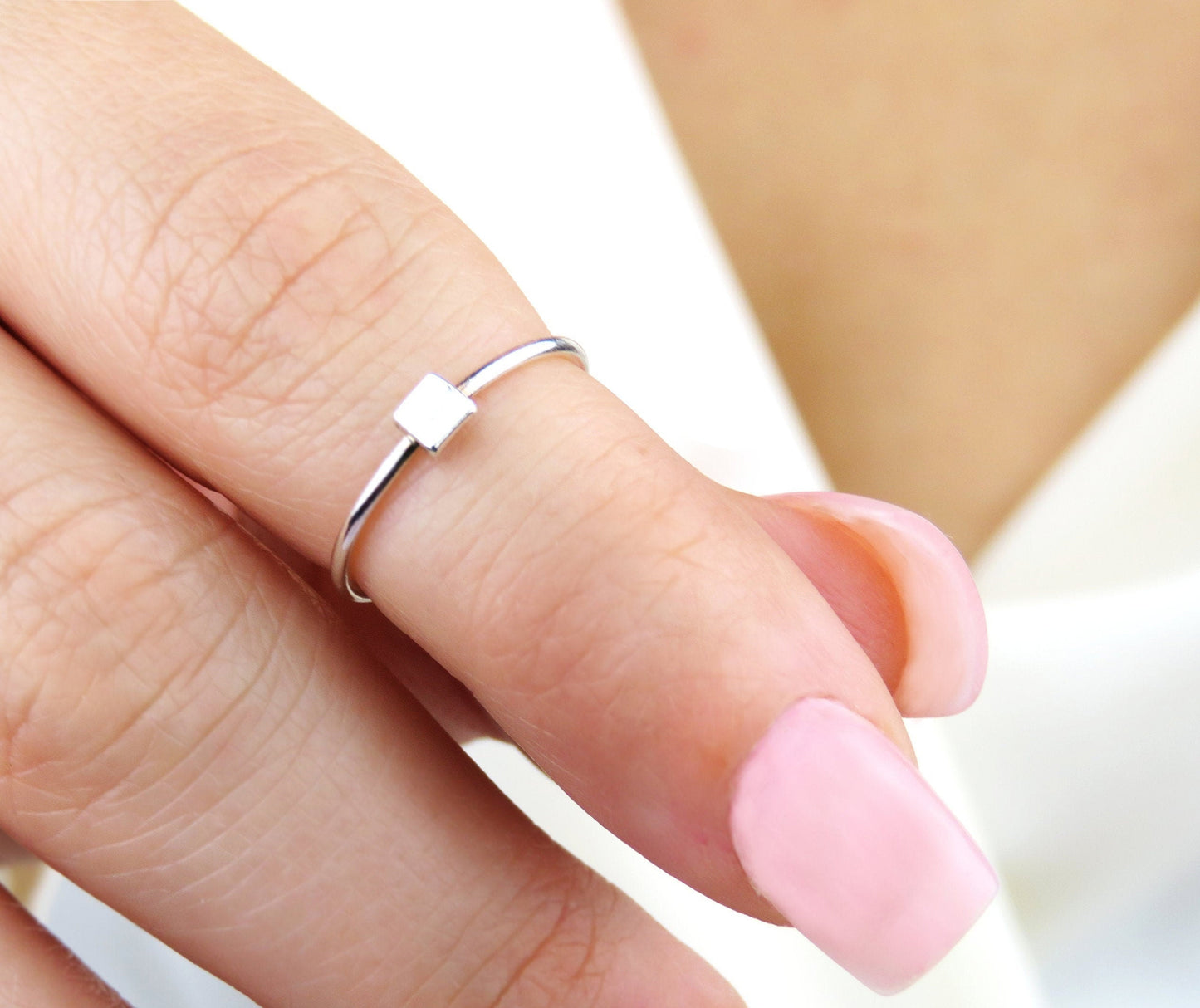Dainty Square Stacking Ring