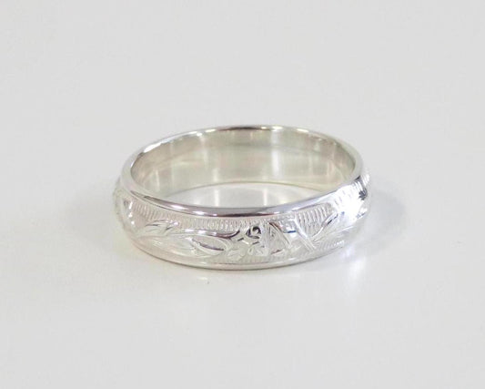 Sterling Silver Floral Ring 4.9mm .925
