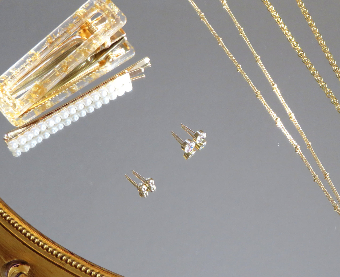 14k Solid Gold CZ Stud Earrings - 5.5mm Bezel Set