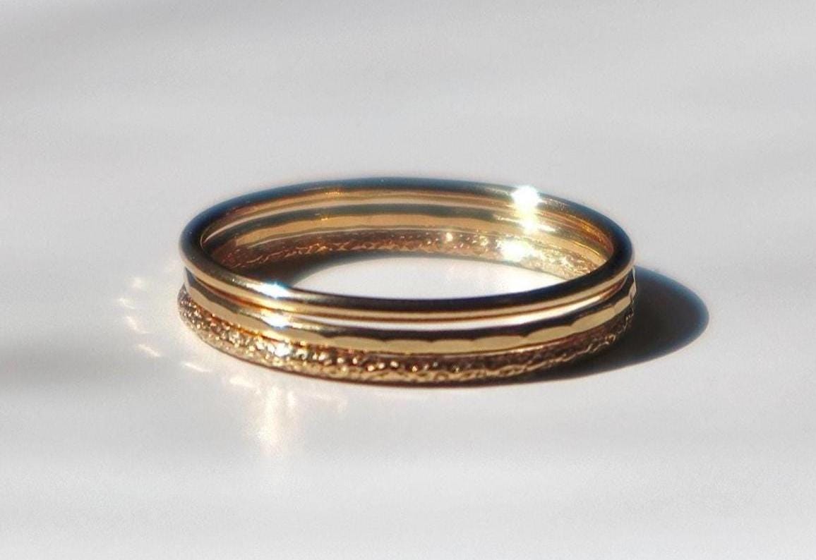 Stacking Ring Set of 3 - 14k Gold Filled or Sterling Silver