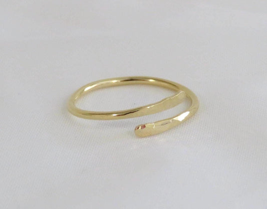 Hammered Wrap Ring - 14k Gold Filled or Sterling Silver