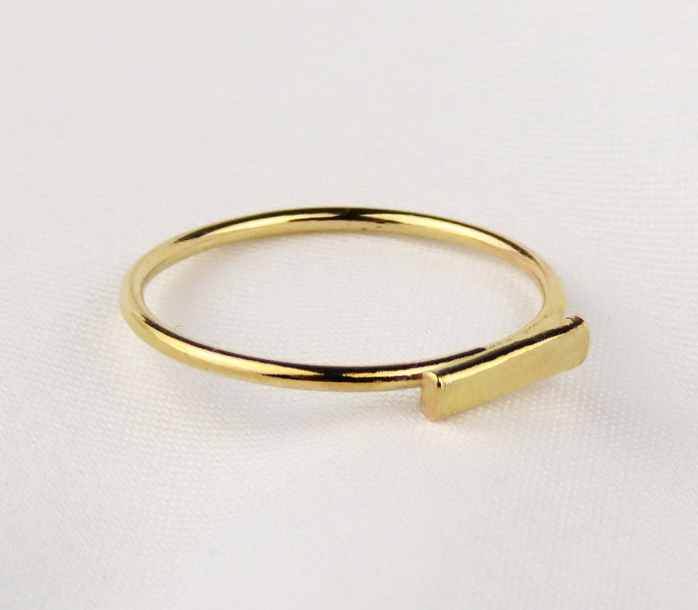 Dainty Bar Ring - 14k Gold Filled or Sterling Silver