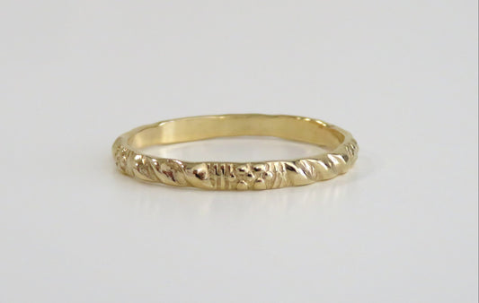14k Yellow Gold - Pattern Band Two 2.2mm