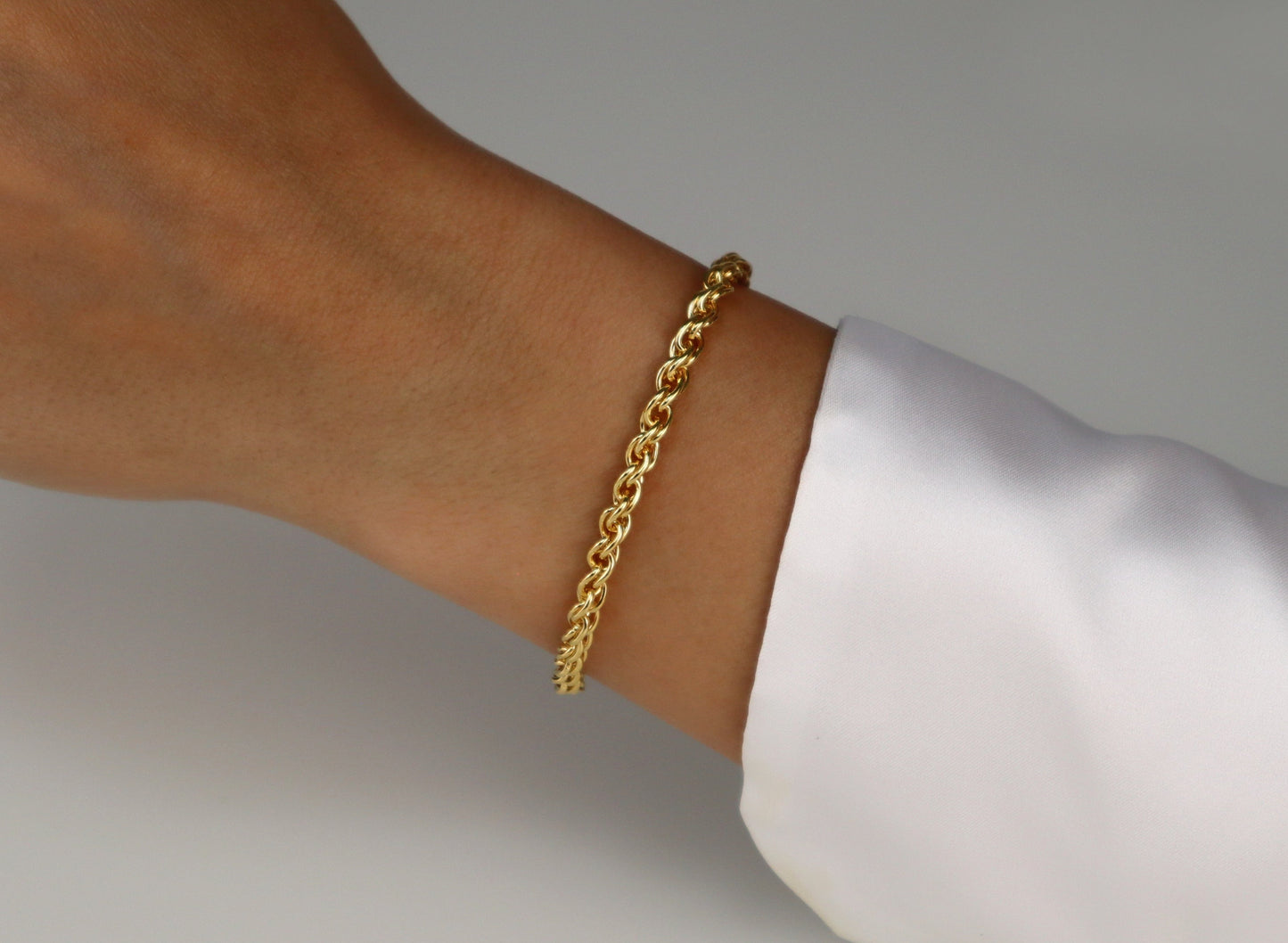 Wide Wheat Chain Bracelet