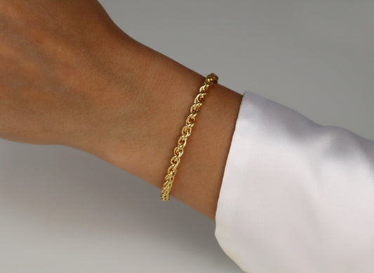 Wide Wheat Chain Bracelet