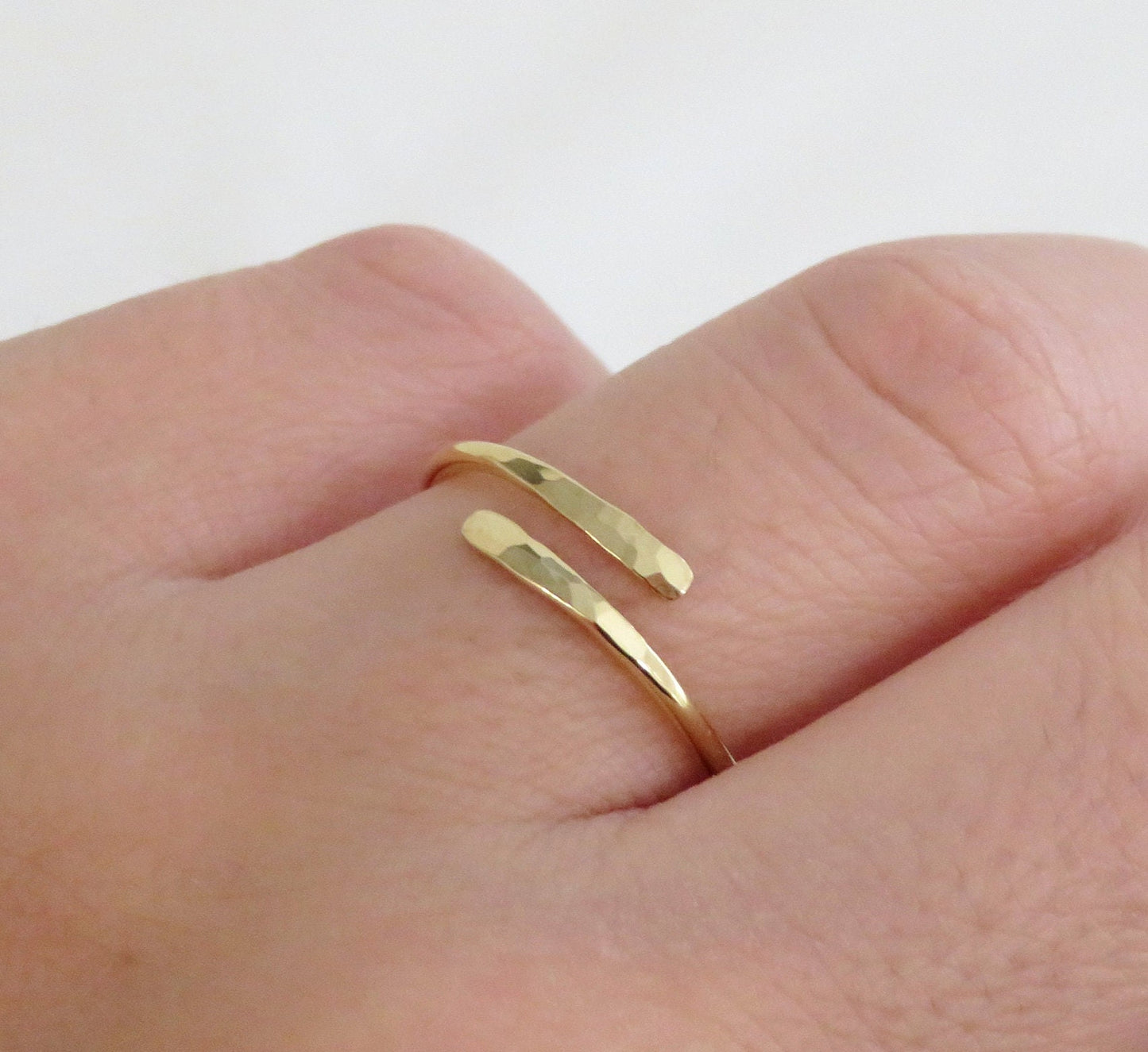 Hammered Wrap Ring - 14k Gold Filled or Sterling Silver