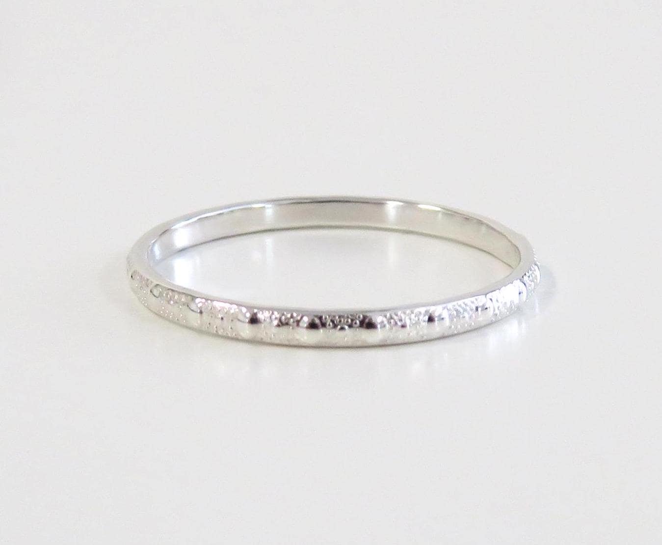 Sterling Silver Thin Pattern Stacker .925