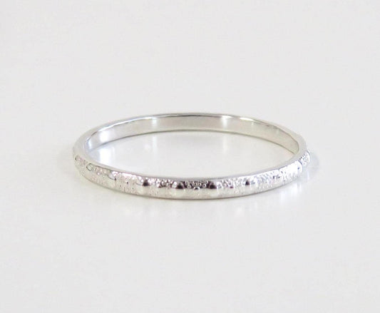 Sterling Silver Thin Pattern Stacker .925