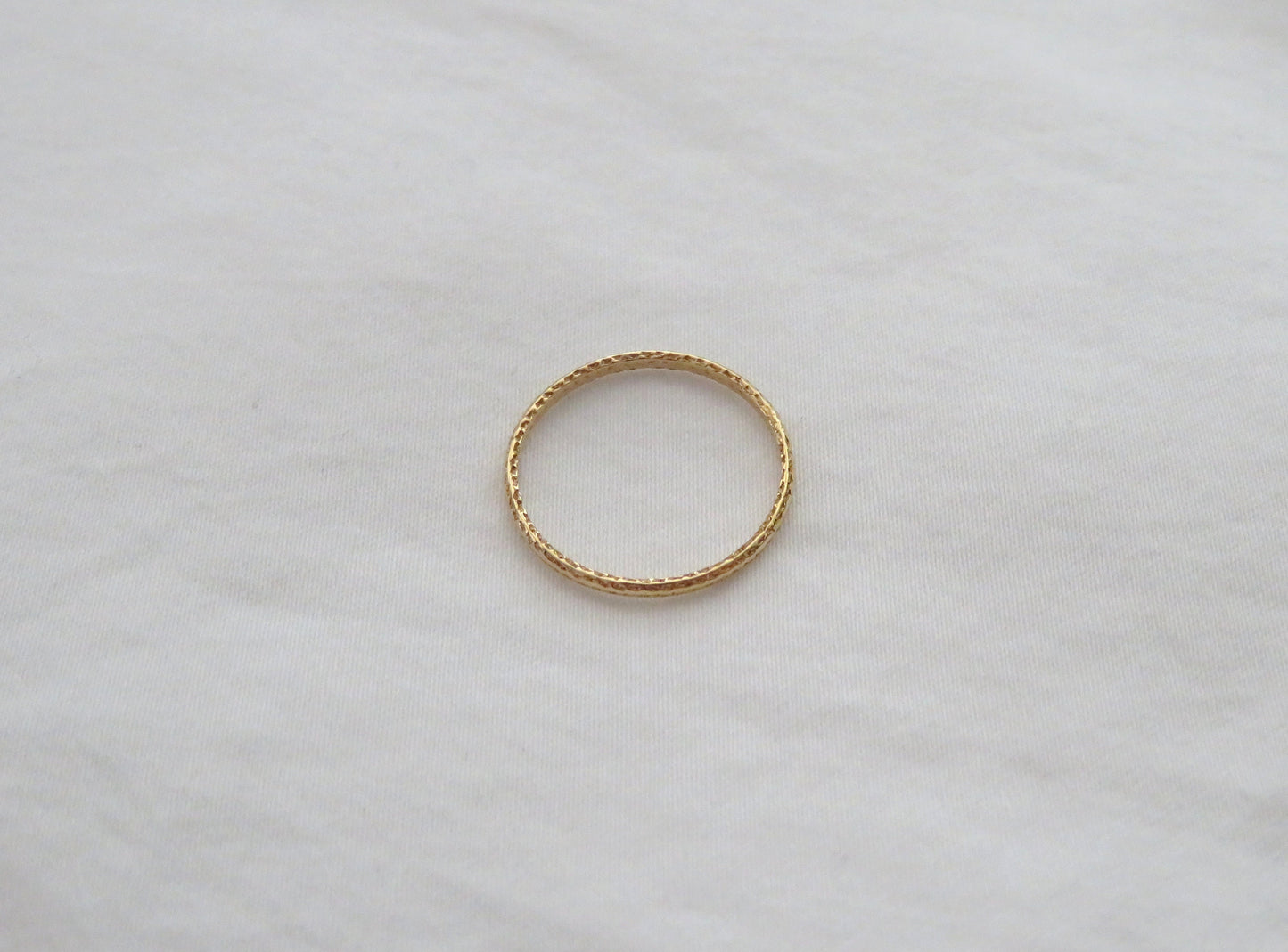 14k Gold Filled Thin Flat Sparkle Ring