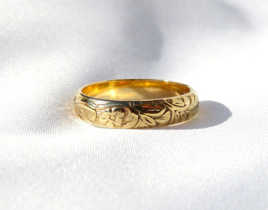 Floral Band - 14k Gold Filled or Sterling Silver