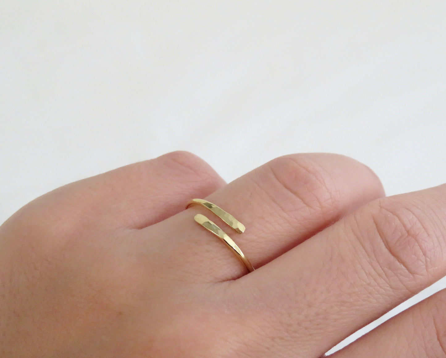 Hammered Wrap Ring - 14k Gold Filled or Sterling Silver
