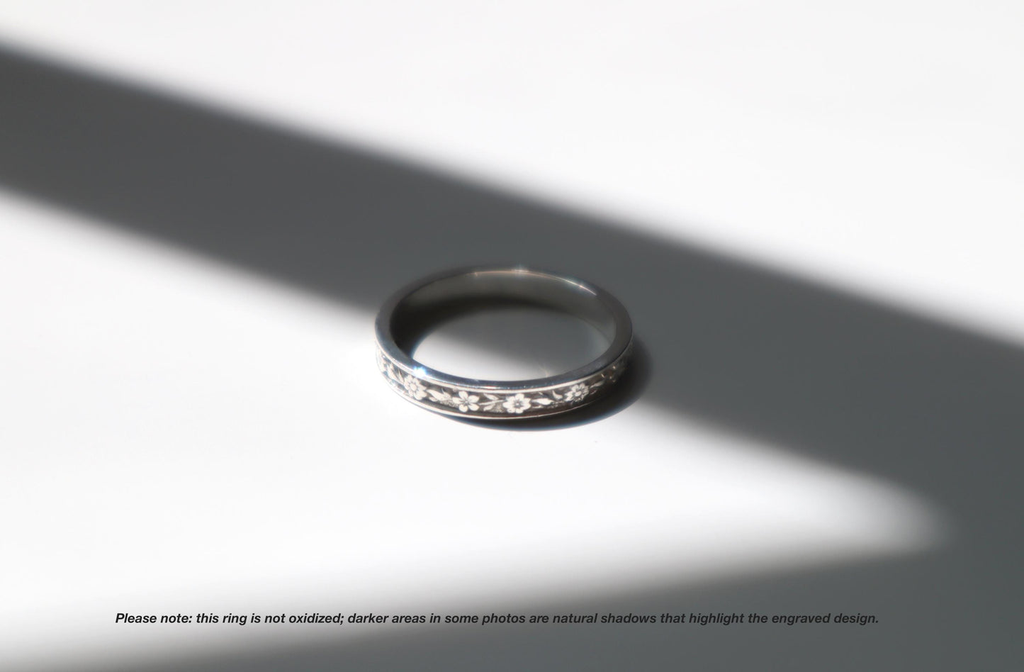 Sterling Silver Floral Ring 3mm Garden Inspired